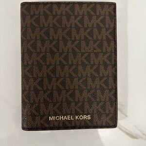 Michael Kors Brown Monogram Passport Holder